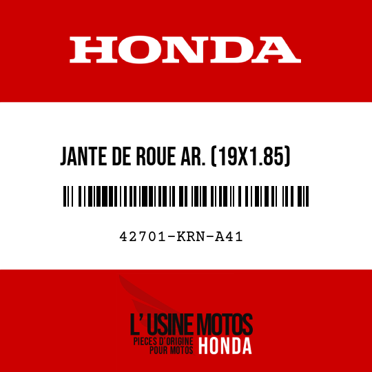 image de 42701-KRN-A41 JANTE DE ROUE AR. (19X1.85)