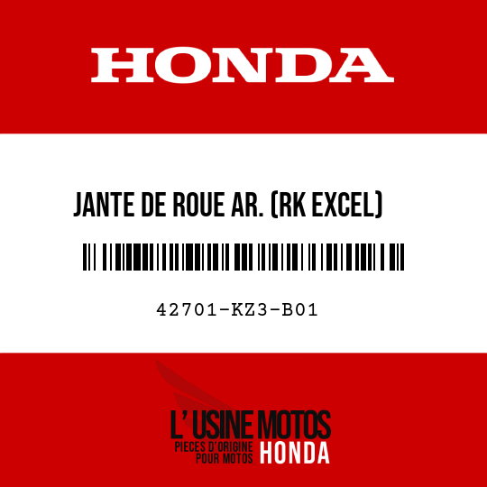 image de 42701-KZ3-B01 JANTE DE ROUE AR. (RK EXCEL) (2.15X19)