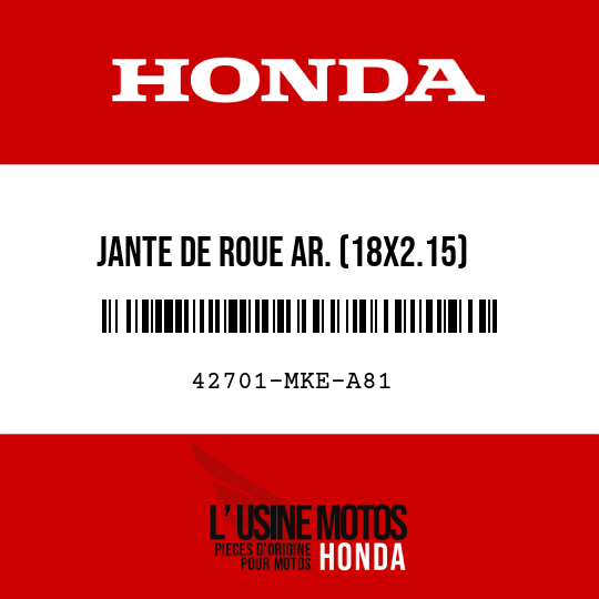 image de 42701-MKE-A81 JANTE DE ROUE AR. (18X2.15)