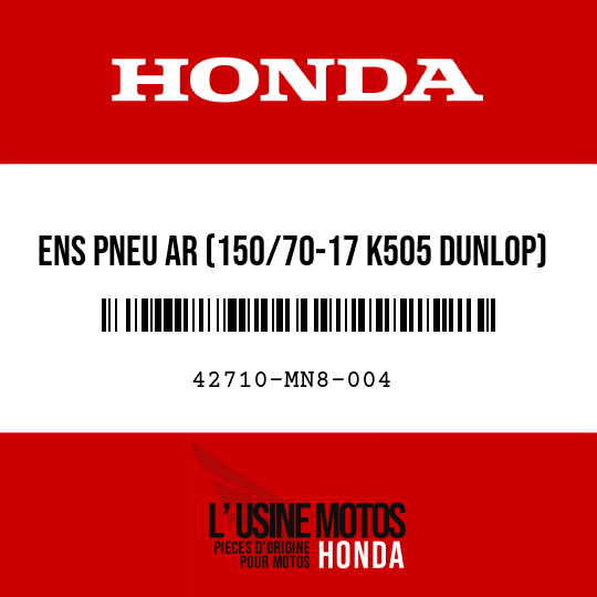 image de 42710-MN8-004 ENS PNEU AR (150/70-17 K505 DUNLOP)