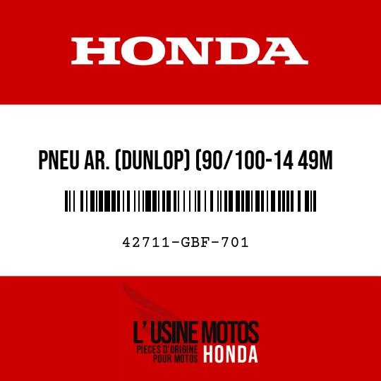 image de 42711-GBF-701 PNEU AR. (DUNLOP) (90/100-14 49M K695)