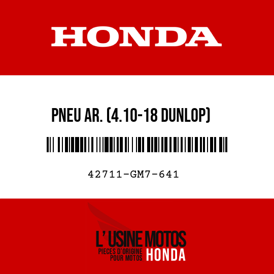 image de 42711-GM7-641 PNEU AR. (4.10-18 DUNLOP)