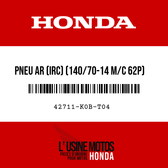 image de 42711-K0B-T04 PNEU AR (IRC) (140/70-14 M/C 62P)