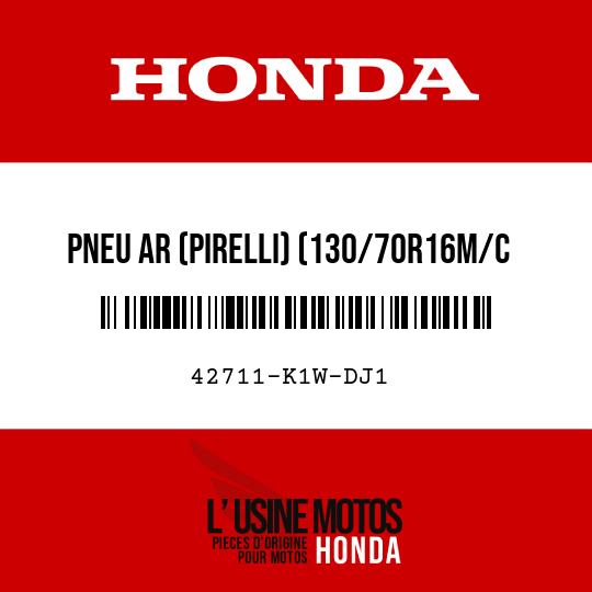 image de 42711-K1W-DJ1 PNEU AR (PIRELLI) (130/70R16M/C 61S)