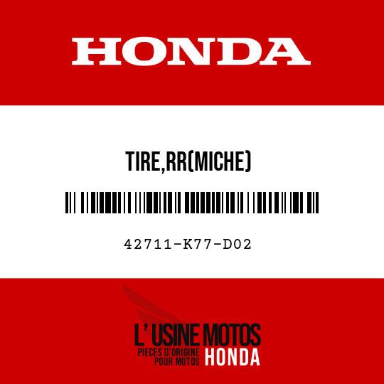 image de 42711-K77-D02 TIRE,RR(MICHE)