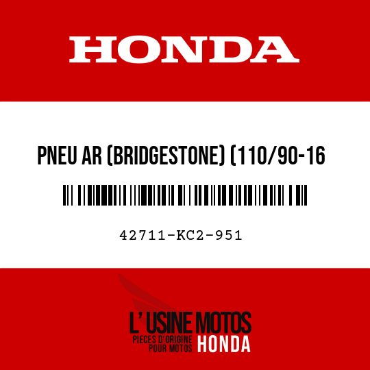 image de 42711-KC2-951 PNEU AR (BRIDGESTONE) (110/90-16 59S G508A)