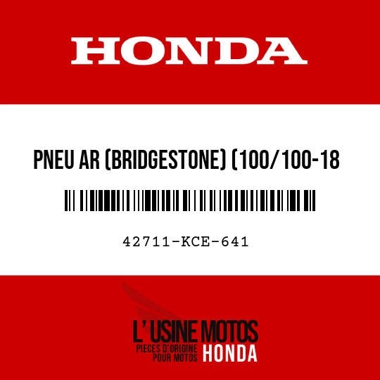 image de 42711-KCE-641 PNEU AR (BRIDGESTONE) (100/100-18 59M M22)
