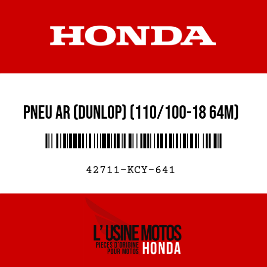image de 42711-KCY-641 PNEU AR (DUNLOP) (110/100-18 64M)