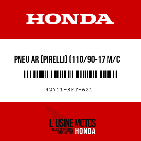 image de 42711-KFT-621 PNEU AR (PIRELLI) (110/90-17 M/C 60P) (MT60)