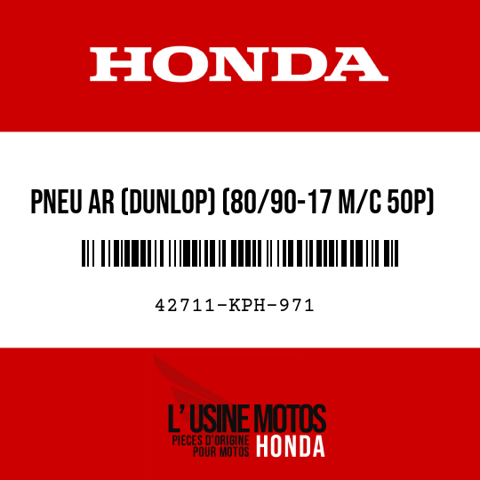 image de 42711-KPH-971 PNEU AR (DUNLOP) (80/90-17 M/C 50P)