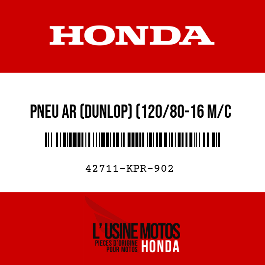 image de 42711-KPR-902 PNEU AR (DUNLOP) (120/80-16 M/C 60P)