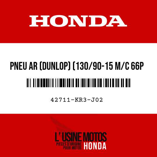 image de 42711-KR3-J02 PNEU AR (DUNLOP) (130/90-15 M/C 66P K627A)