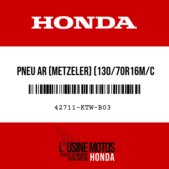 image de 42711-KTW-B03 PNEU AR (METZELER) (130/70R16M/C 61S)