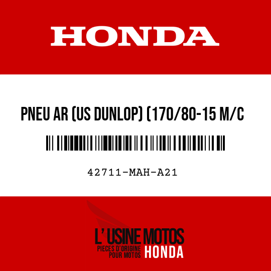 image de 42711-MAH-A21 PNEU AR (US DUNLOP) (170/80-15 M/C 77H)