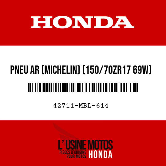 image de 42711-MBL-614 PNEU AR (MICHELIN) (150/70ZR17 69W)