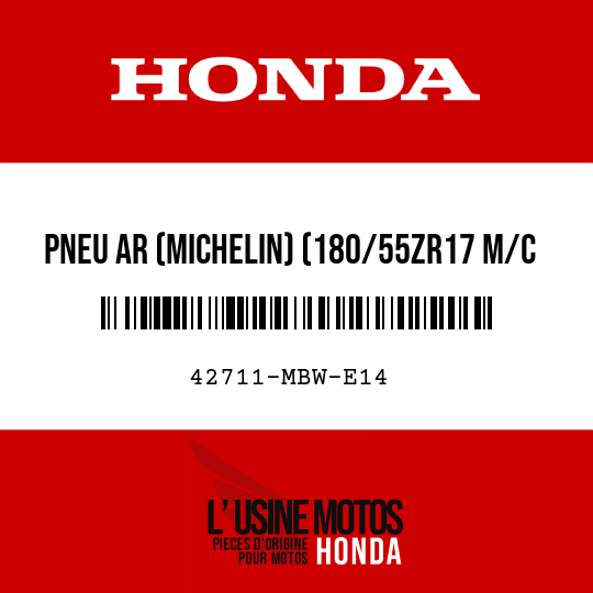 image de 42711-MBW-E14 PNEU AR (MICHELIN) (180/55ZR17 M/C 73W)