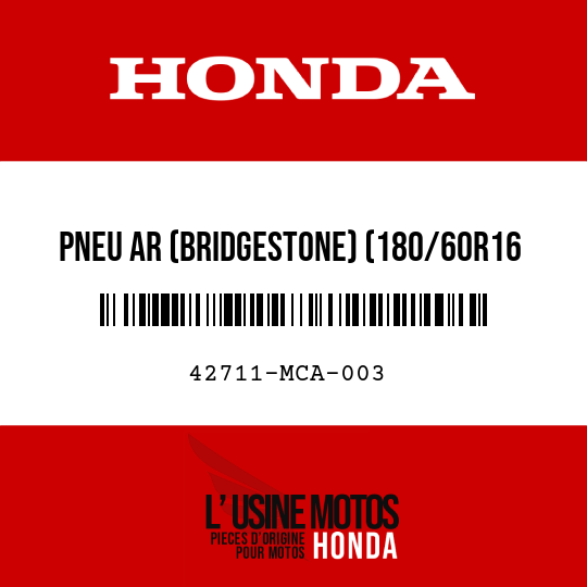 image de 42711-MCA-003 PNEU AR (BRIDGESTONE) (180/60R16 74H)