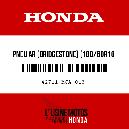 image de 42711-MCA-013 PNEU AR (BRIDGESTONE) (180/60R16 M/C 74H)