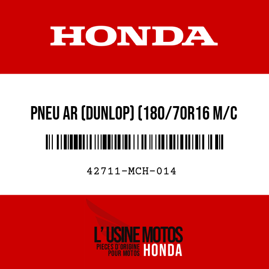 image de 42711-MCH-014 PNEU AR (DUNLOP) (180/70R16 M/C 77H)