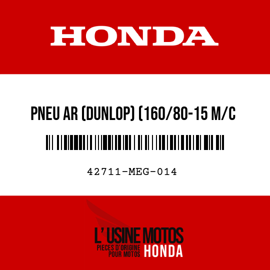 image de 42711-MEG-014 PNEU AR (DUNLOP) (160/80-15 M/C 74S)