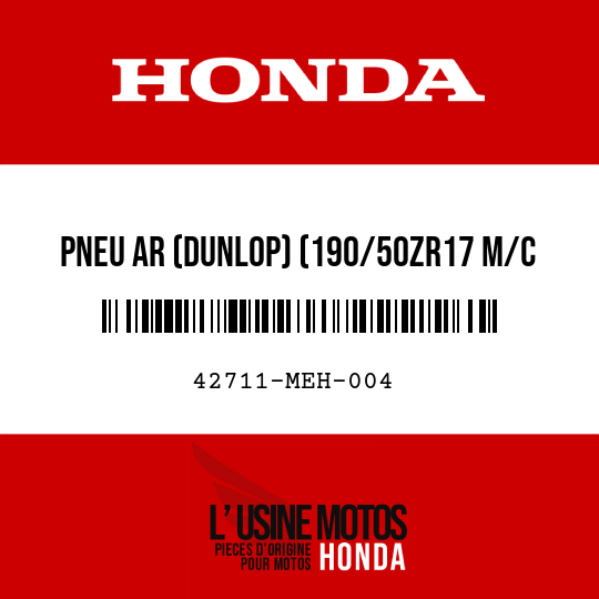 image de 42711-MEH-004 PNEU AR (DUNLOP) (190/50ZR17 M/C 73W)