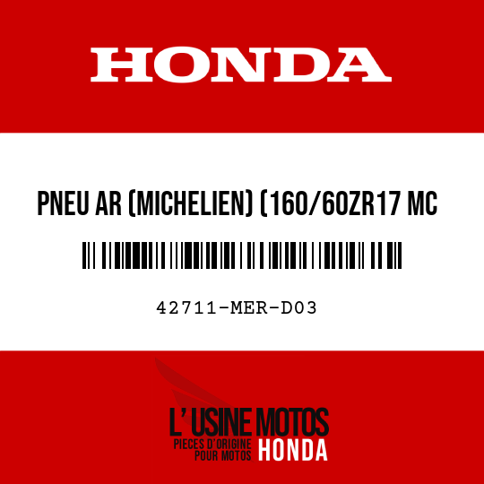 image de 42711-MER-D03 PNEU AR (MICHELIEN) (160/60ZR17 MC 69W)