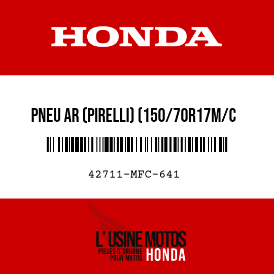 image de 42711-MFC-641 PNEU AR (PIRELLI) (150/70R17M/C 66H)