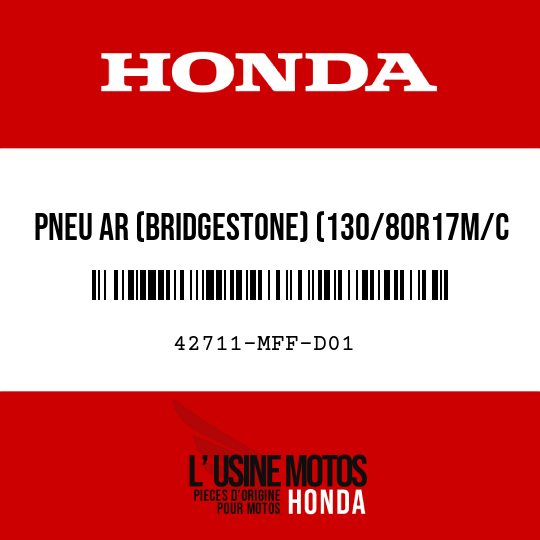 image de 42711-MFF-D01 PNEU AR (BRIDGESTONE) (130/80R17M/C 65H)