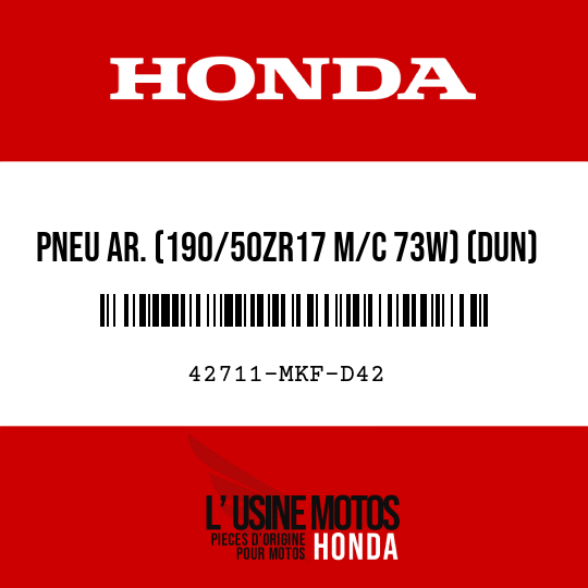 image de 42711-MKF-D42 PNEU AR. (190/50ZR17 M/C 73W) (DUN)