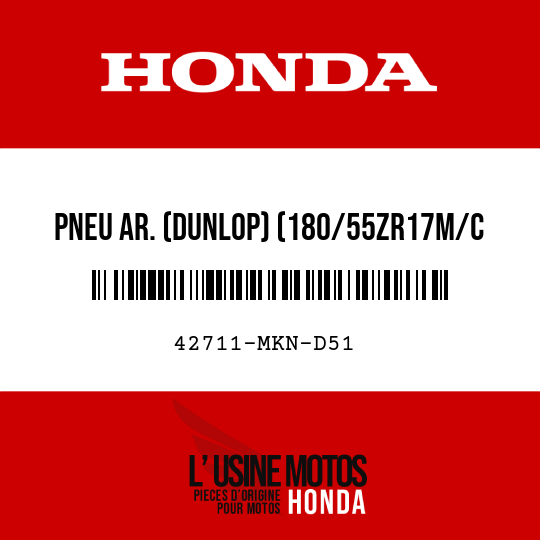image de 42711-MKN-D51 PNEU AR. (DUNLOP) (180/55ZR17M/C 73W)
