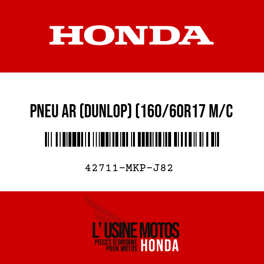 image de 42711-MKP-J82 PNEU AR (DUNLOP) (160/60R17 M/C 69H)