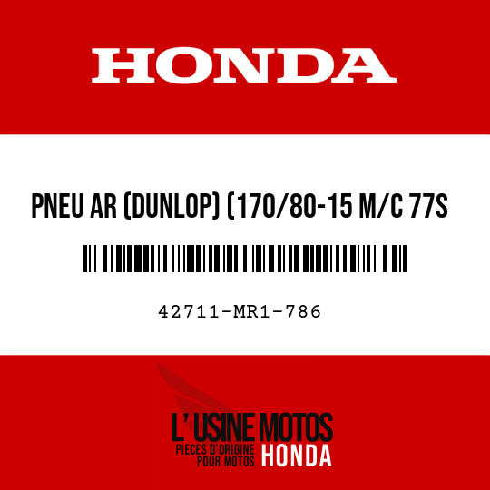 image de 42711-MR1-786 PNEU AR (DUNLOP) (170/80-15 M/C 77S K555)