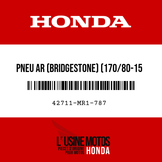 image de 42711-MR1-787 PNEU AR (BRIDGESTONE) (170/80-15 M/C 77S G546)