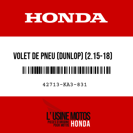 image de 42713-KA3-831 VOLET DE PNEU (DUNLOP) (2.15-18)