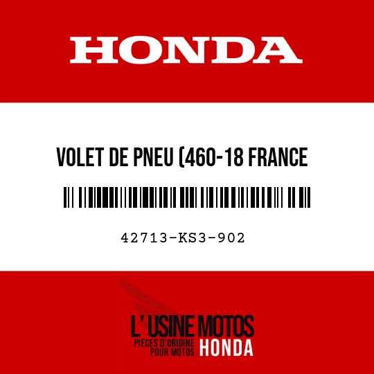 image de 42713-KS3-902 VOLET DE PNEU (460-18 FRANCE DUNLOP)