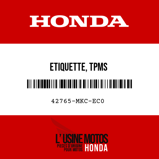 image de 42765-MKC-EC0 ETIQUETTE, TPMS
