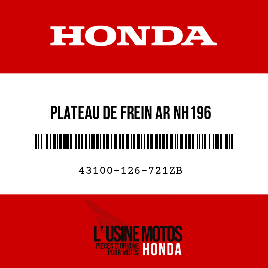 image de 43100-126-721ZB PLATEAU DE FREIN AR NH196 