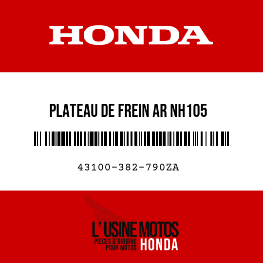 image de 43100-382-790ZA PLATEAU DE FREIN AR NH105 
