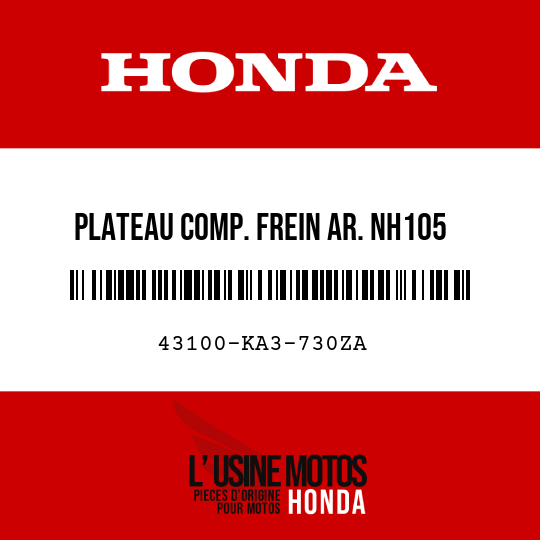 image de 43100-KA3-730ZA PLATEAU COMP. FREIN AR. NH105 