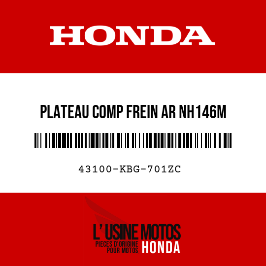 image de 43100-KBG-701ZC PLATEAU COMP FREIN AR NH146M 