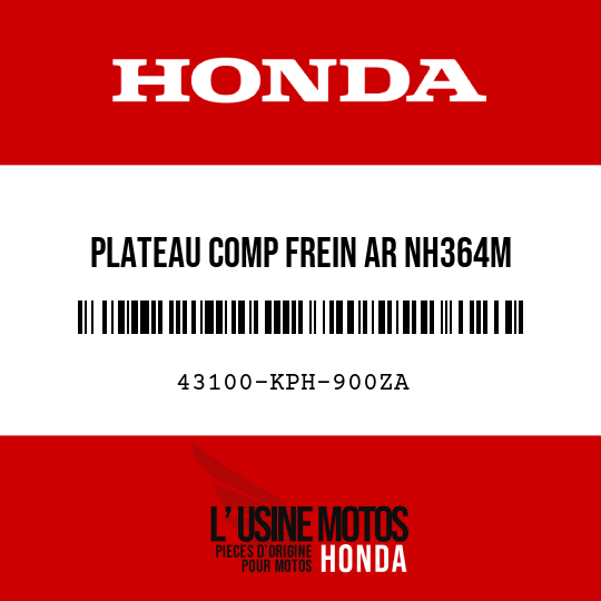 image de 43100-KPH-900ZA PLATEAU COMP FREIN AR NH364M 