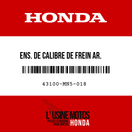 image de 43100-MN5-018 ENS. DE CALIBRE DE FREIN AR. (NISSIN)