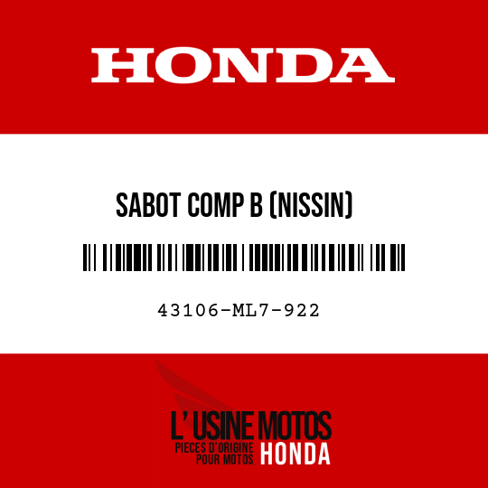 image de 43106-ML7-922 SABOT COMP B (NISSIN)