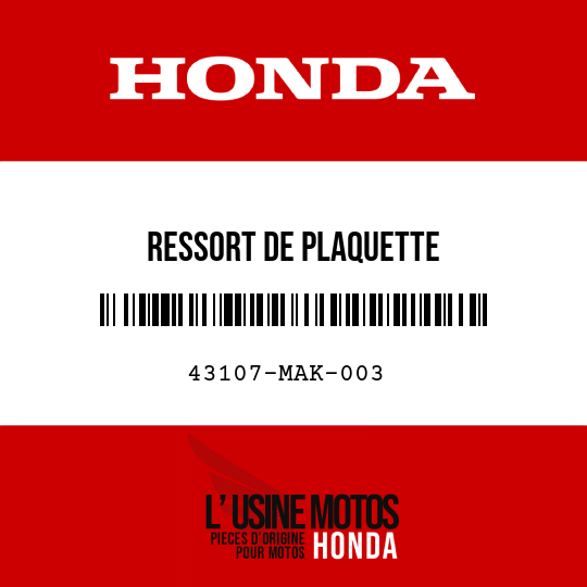 image de 43107-MAK-003 RESSORT DE PLAQUETTE