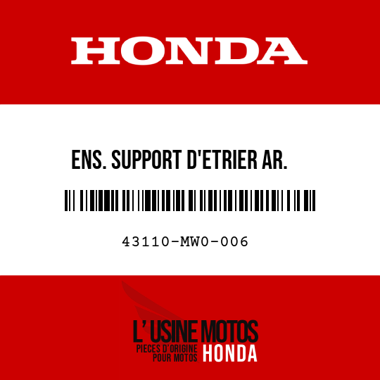 image de 43110-MW0-006 ENS. SUPPORT D'ETRIER AR.