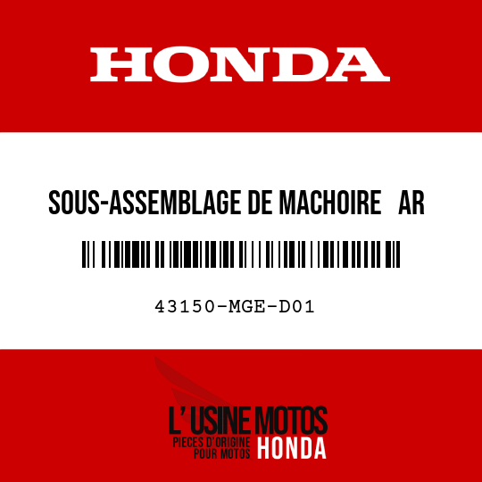 image de 43150-MGE-D01 SOUS-ASSEMBLAGE DE MACHOIRE   AR (NISSIN)