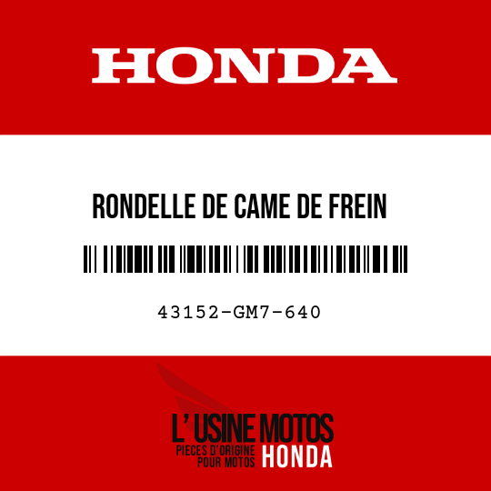 image de 43152-GM7-640 RONDELLE DE CAME DE FREIN