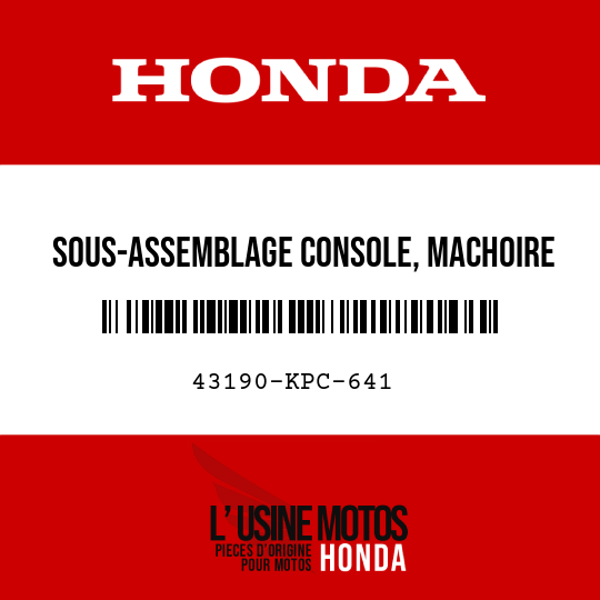 image de 43190-KPC-641 SOUS-ASSEMBLAGE CONSOLE, MACHOIRE AR.