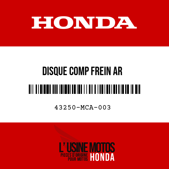 image de 43250-MCA-003 DISQUE COMP FREIN AR