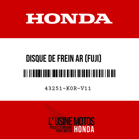 image de 43251-K0R-V11 DISQUE DE FREIN AR (FUJI)